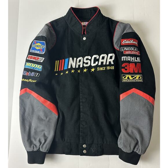 Nascar JH Design Regular Logo Jacket Button Up XL NASCAR Racing - Picture 1 of 13